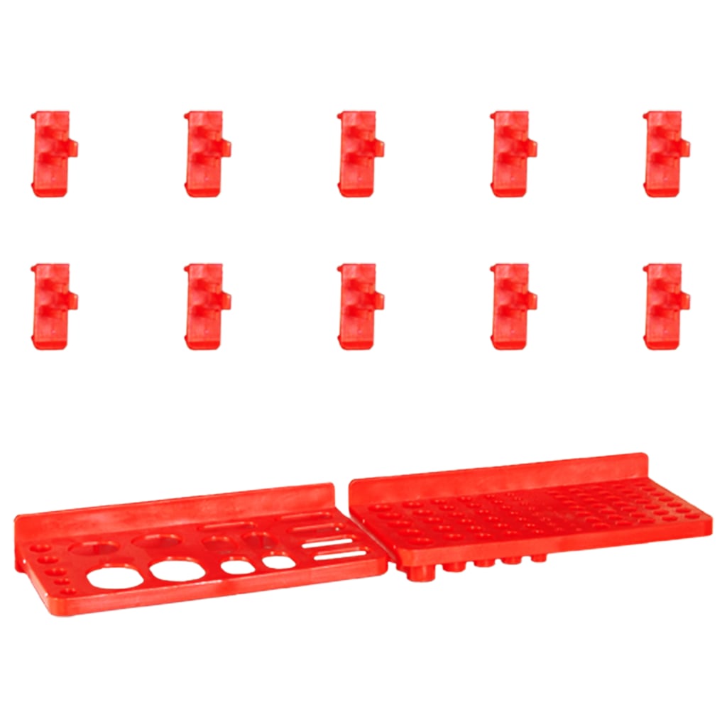 Kit Contenitori 29 pz con Pannelli a Parete Rosso e Nero