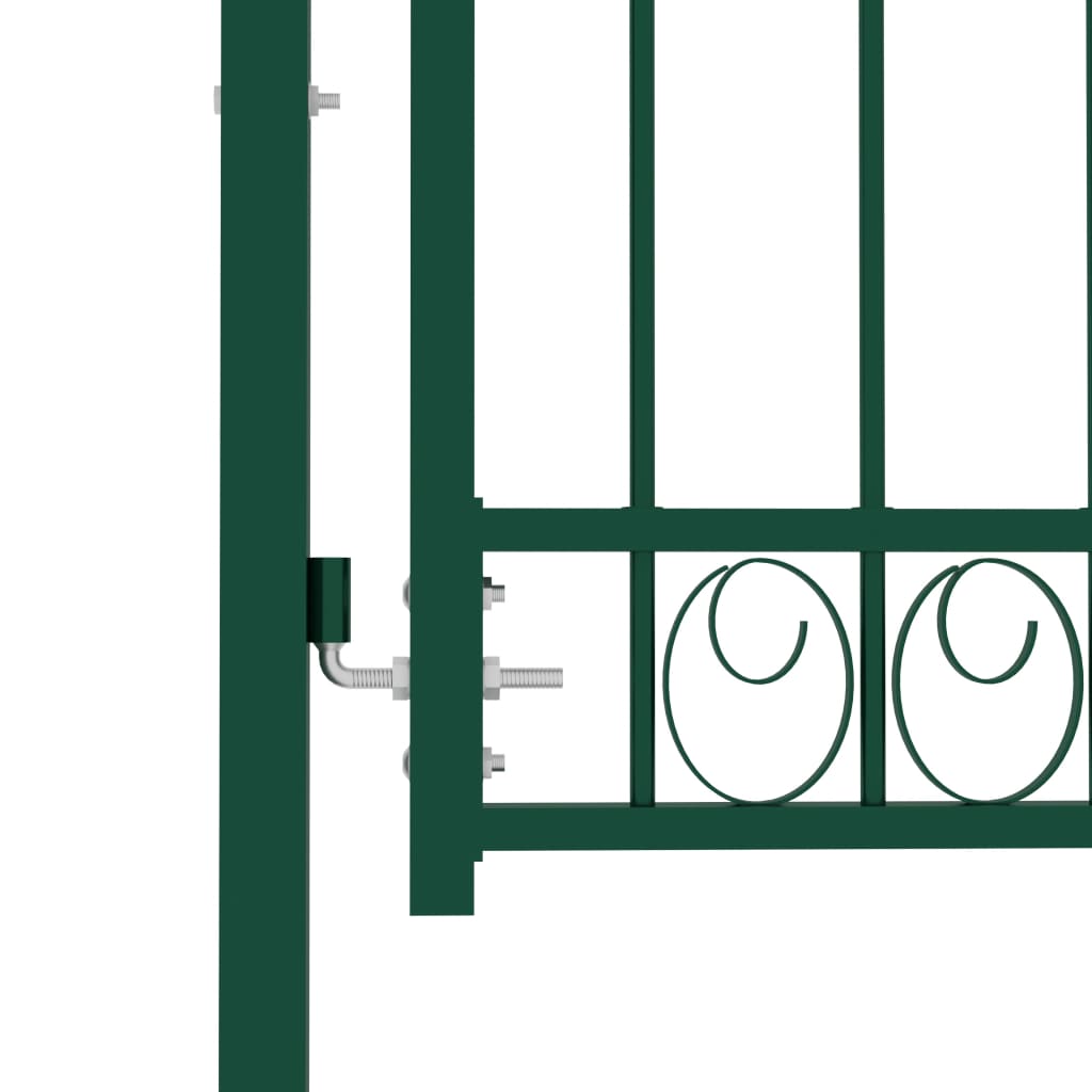 Cancello per Recinzione ad Arco in Acciaio 100x125 cm Verde