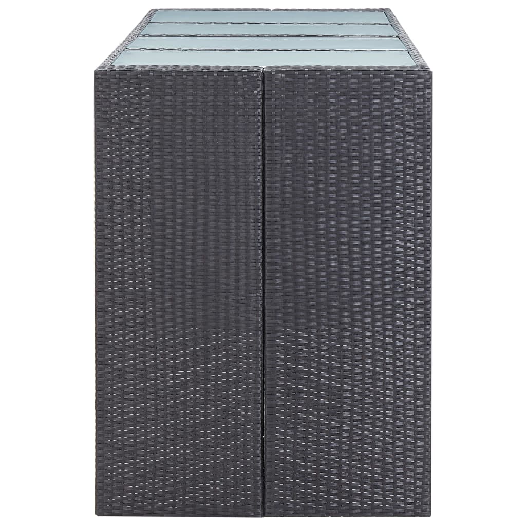 Set Bar da Giardino 9 z pz in Polyrattan Nero