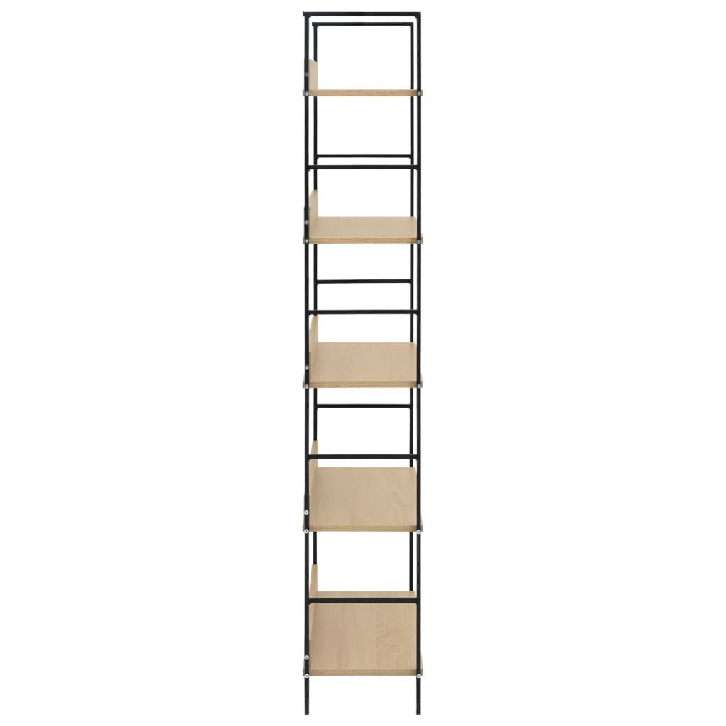 Scaffale Libri 5 Ripiani Rovere 60x27,6x158,5 Legno Multistrato