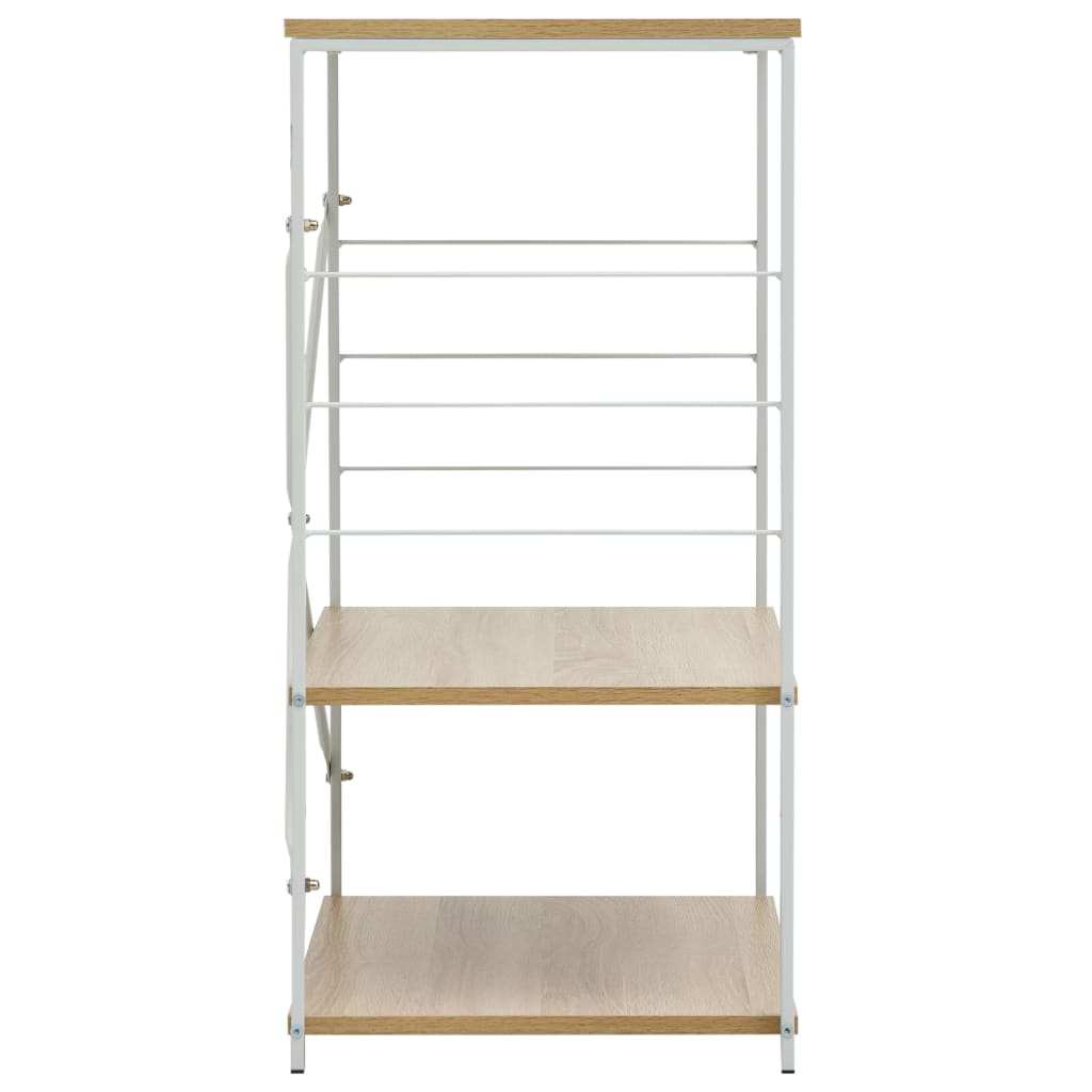 Mobile Microonde Bianco Rovere 60x39,6x79,5cm Legno Multistrato