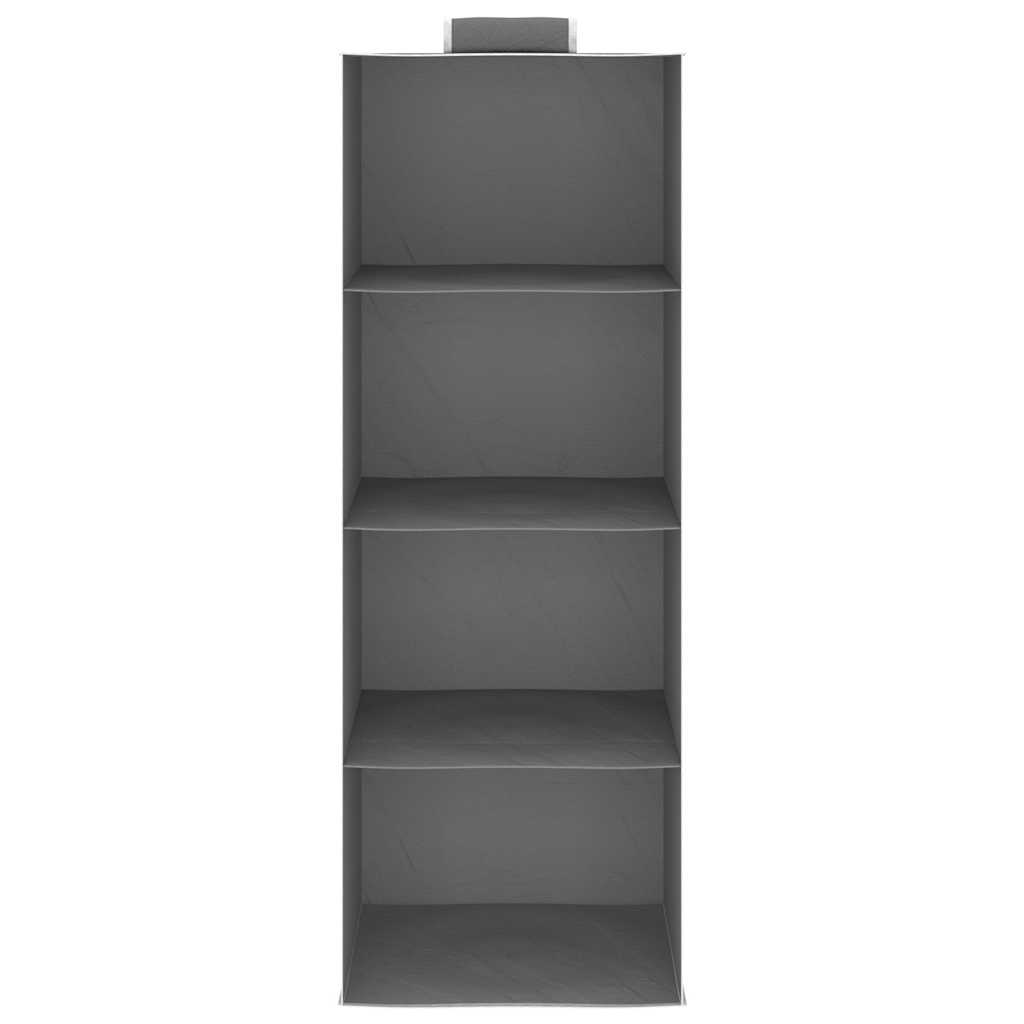 Organizer per Armadio da Appendere con 4 Ripiani 2 pz Tessuto