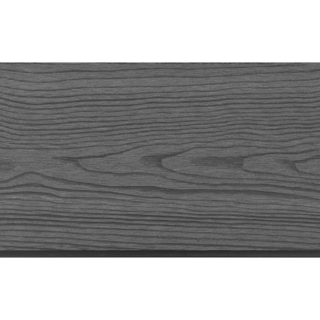 Set Pannelli di Recinzione in WPC 5 Quadrati 872x187cm Grigio