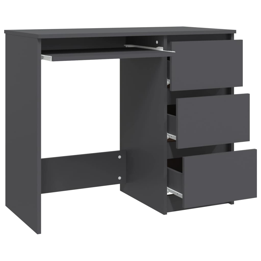 Scrivania Grigia 90x45x76 cm in Legno Multistrato