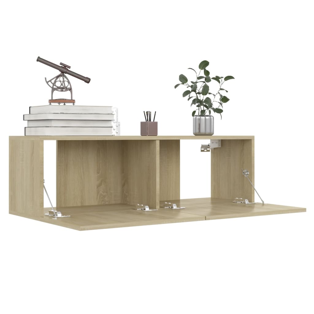 Mobile Porta TV Rovere Sonoma 100x30x30 cm in Legno Multistrato