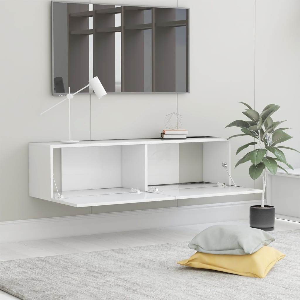 Mobile Porta TV Bianco 120x30x30 cm in Legno Multistrato