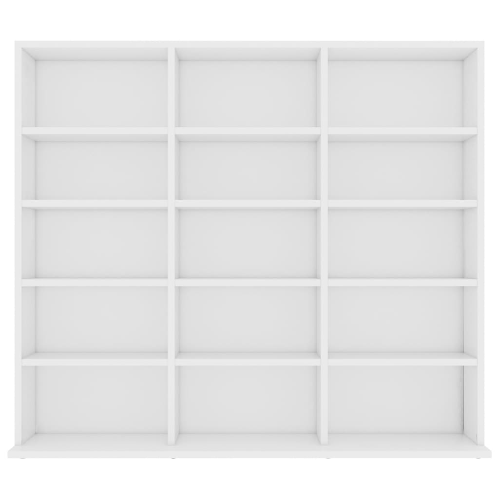 Armadietto Porta CD Bianco 102x23x89,5 cm in Legno Multistrato