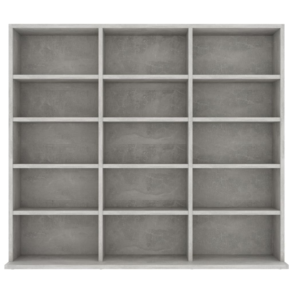 Mobile Porta CD Grigio Cemento 102x23x89,5 cm Legno Multistrato