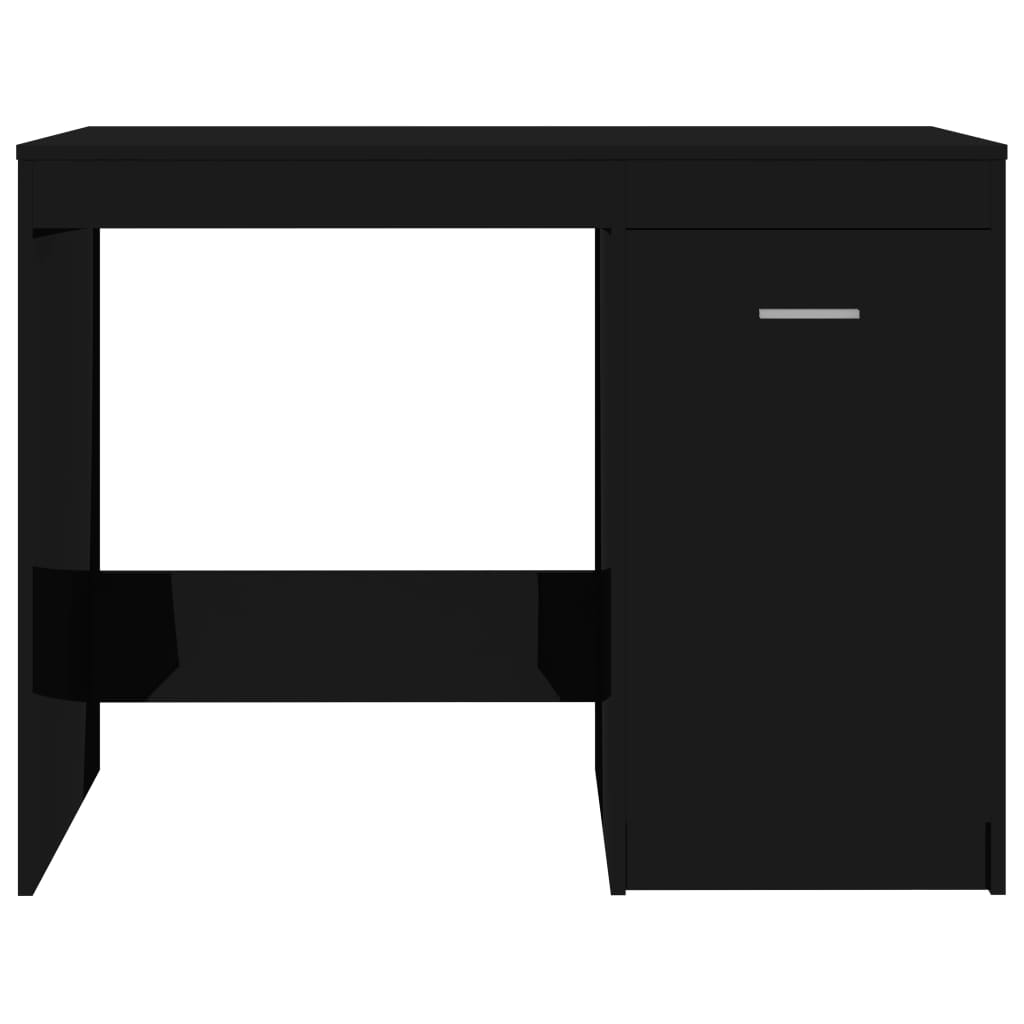 Scrivania Nero Lucido 100x50x76 cm in Legno Multistrato