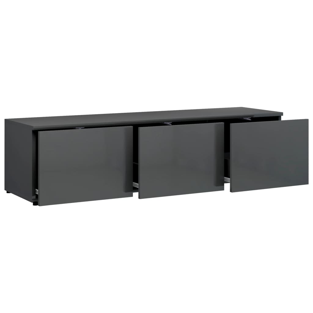 Mobile Porta TV Grigio Lucido 120x34x30 cm in Legno Multistrato