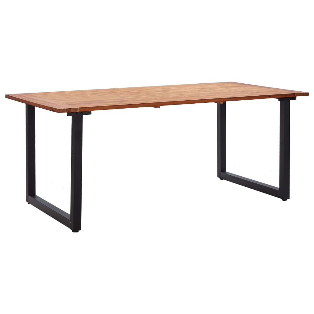 Set da Pranzo da Giardino 5 pz in Legno Acacia e Rattan PVC
