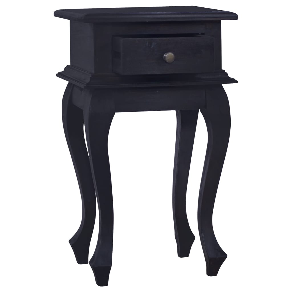 Comodino Caffè Nero Chiaro 35x30x60cm Legno Massello di Mogano