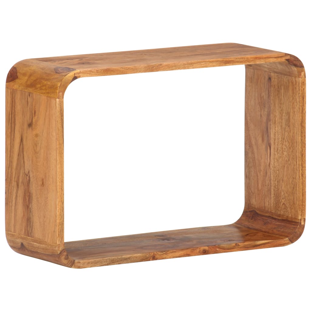 Tavolini 3 pz in Legno Massello di Acacia Finitura Ambra