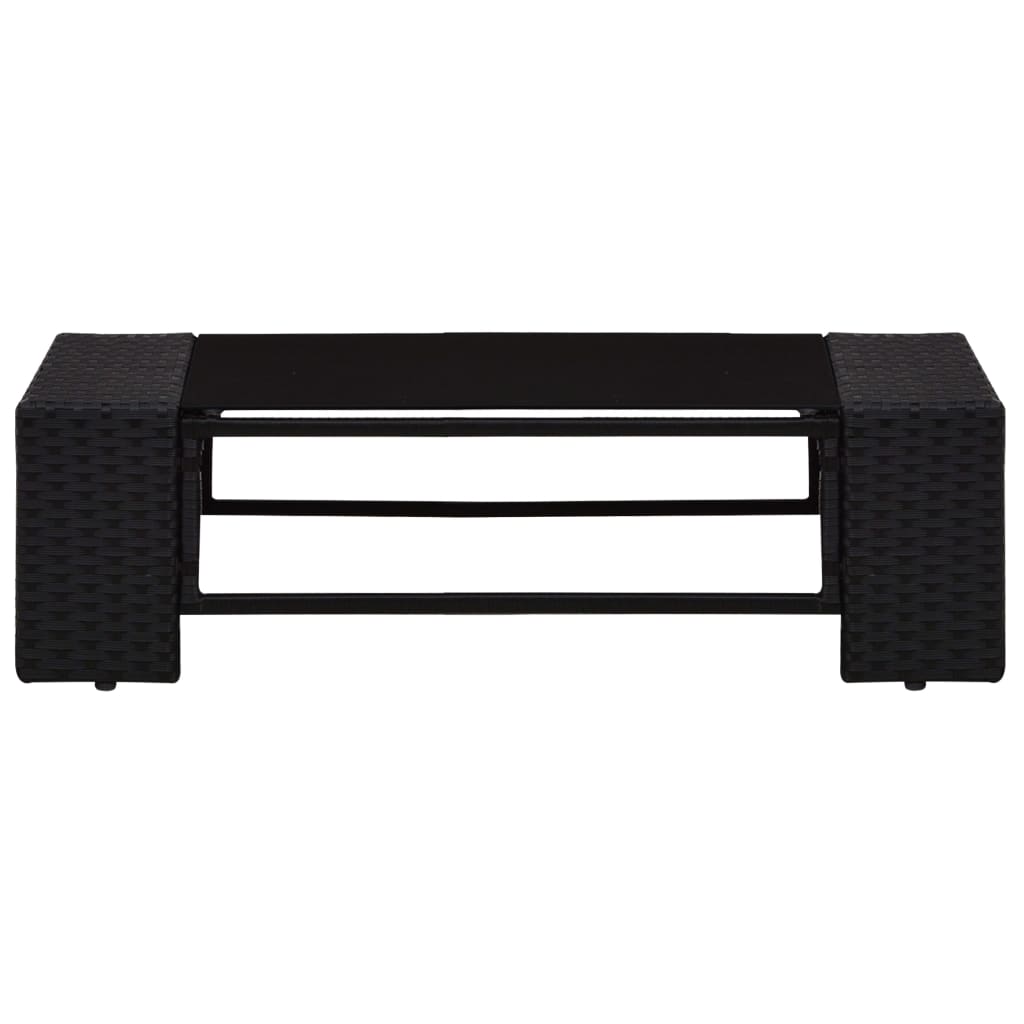 Set Divani da Giardino 6 pz in Polyrattan Nero