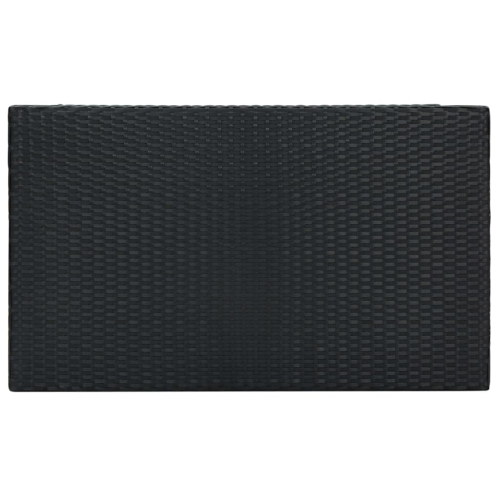 Tavolo da Bar da Giardino Nero 100x60,5x110,5 cm Polyrattan