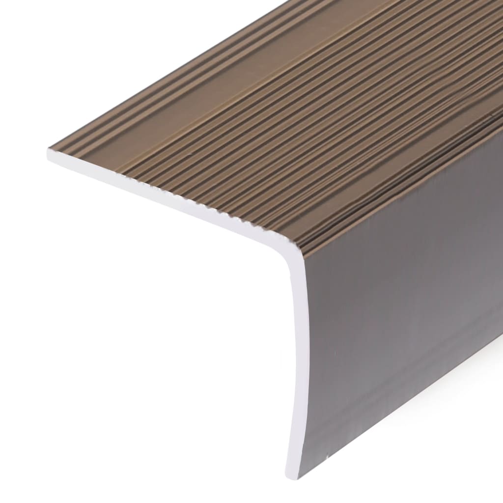 Profili a L per Gradini 5 pz in Alluminio 100 cm Marrone