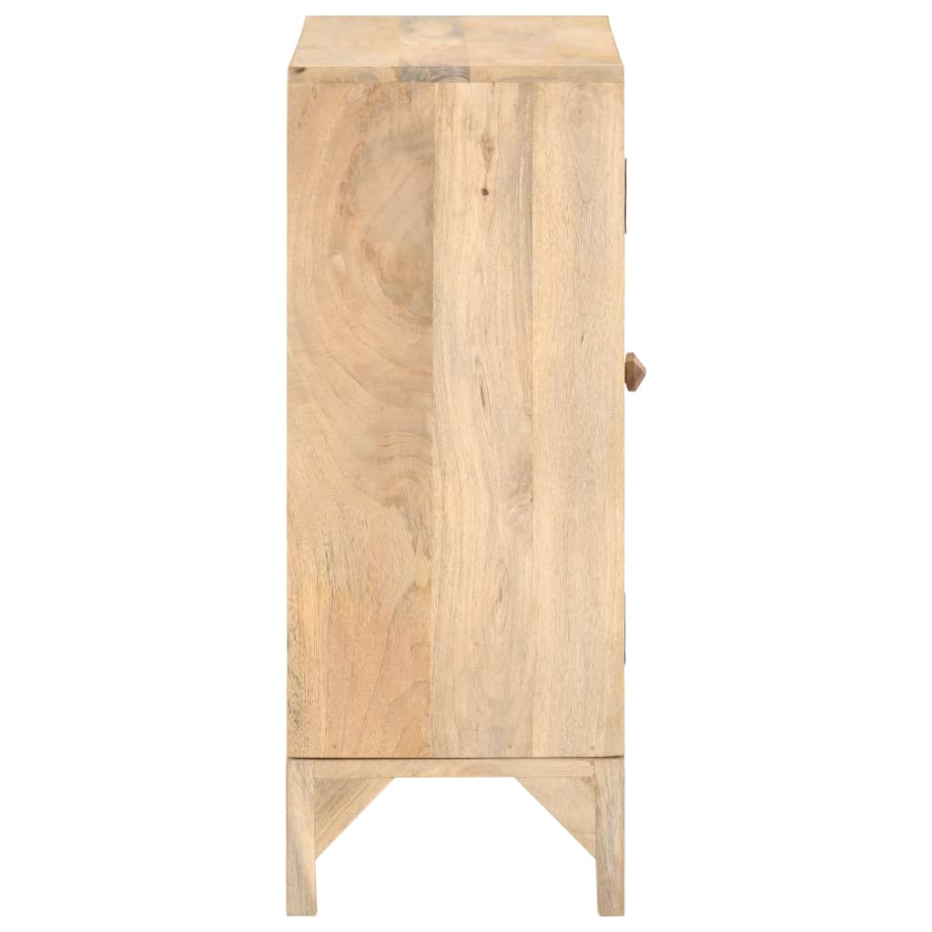 Credenza 80x30x73 cm Legno Massello di Mango e Canna Naturale