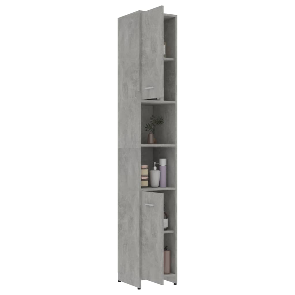 Mobile da Bagno Grigio Cemento 30x30x183,5 cm Legno tecnico