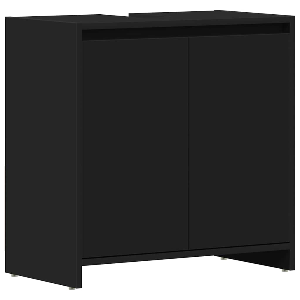 Mobile da Bagno Nero 60x33x61 cm in Legno Multistrato
