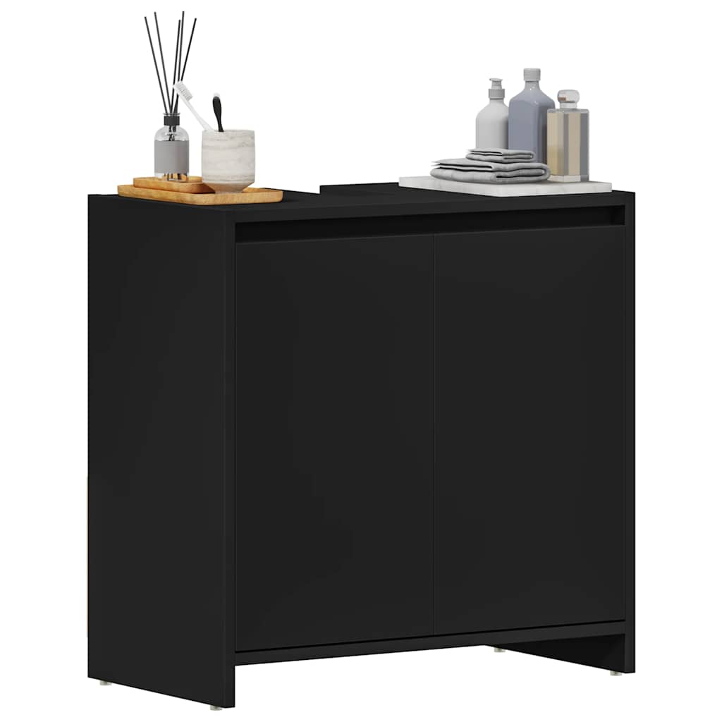 Mobile da Bagno Nero 60x33x61 cm in Legno Multistrato