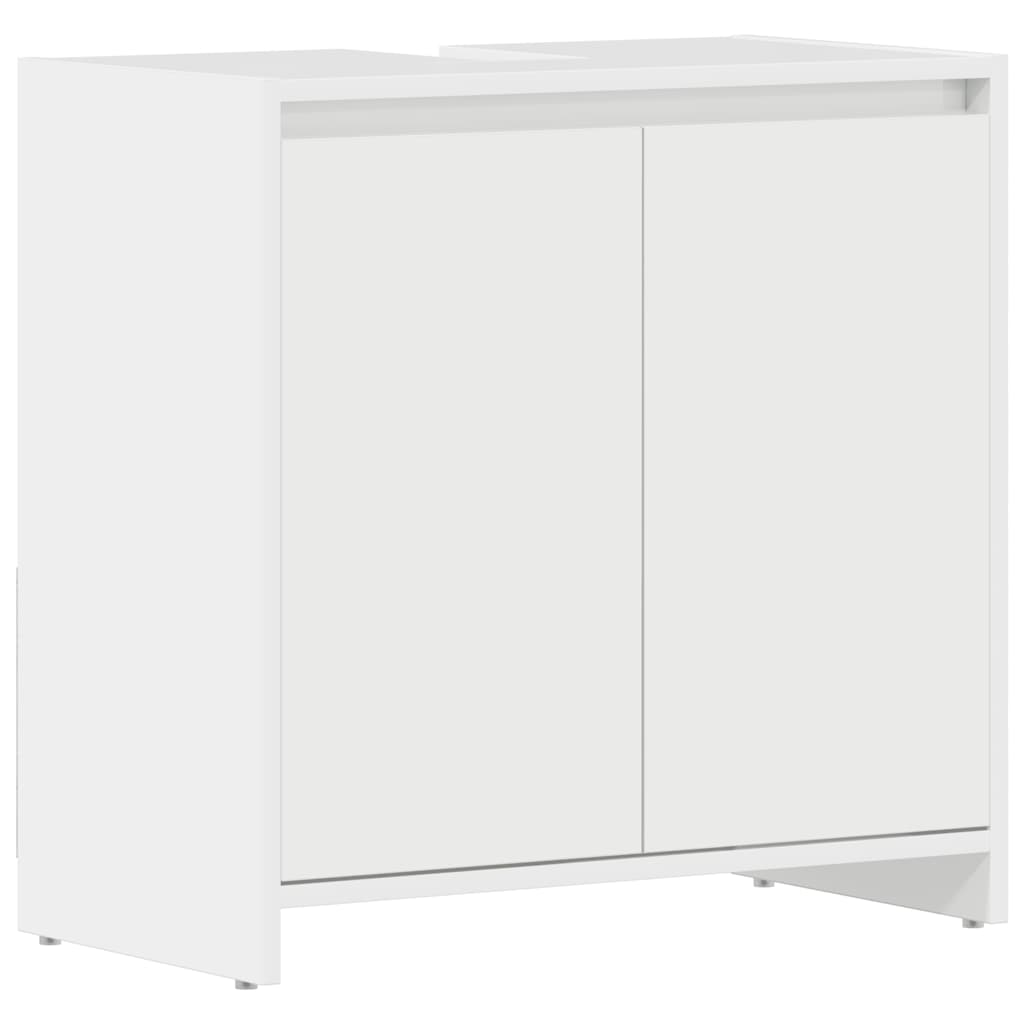 Mobile da Bagno Bianco Lucido 60x33x61 cm in Legno Multistrato
