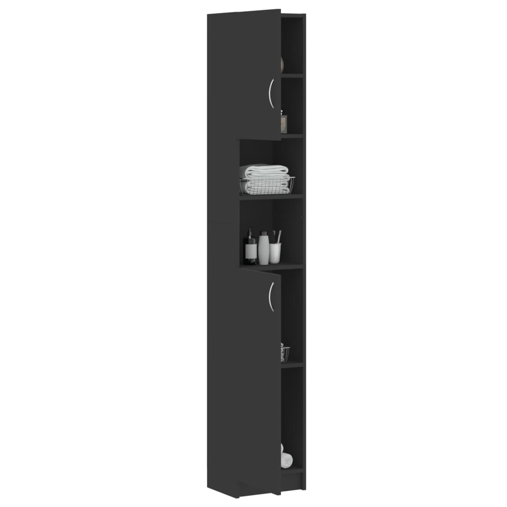 Mobile da Bagno Grigio 32x25,5x190 cm in Legno Multistrato