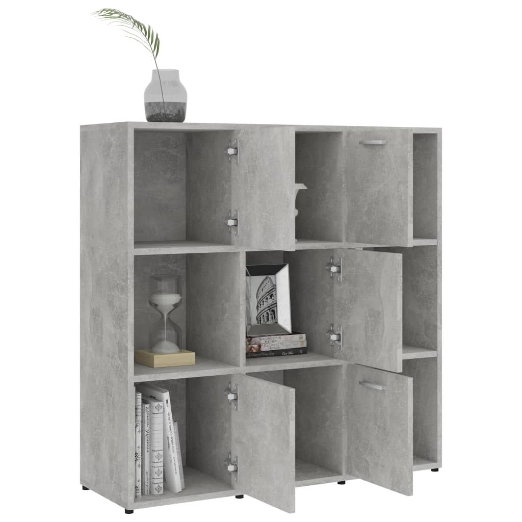 Libreria Grigio Cemento 90x30x90 cm in Legno Multistrato