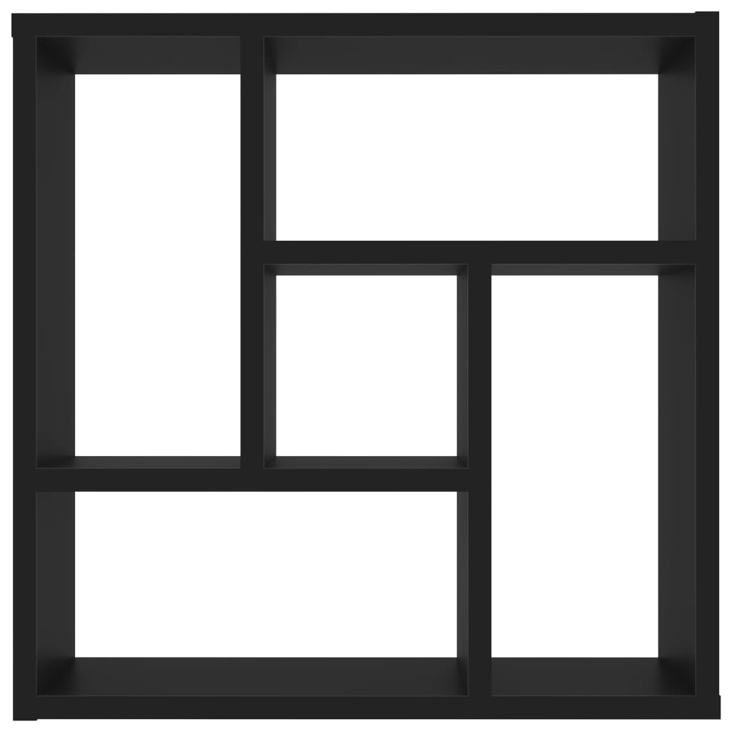 Scaffale a Parete Nero 45,1x16x45,1 cm in Legno Multistrato