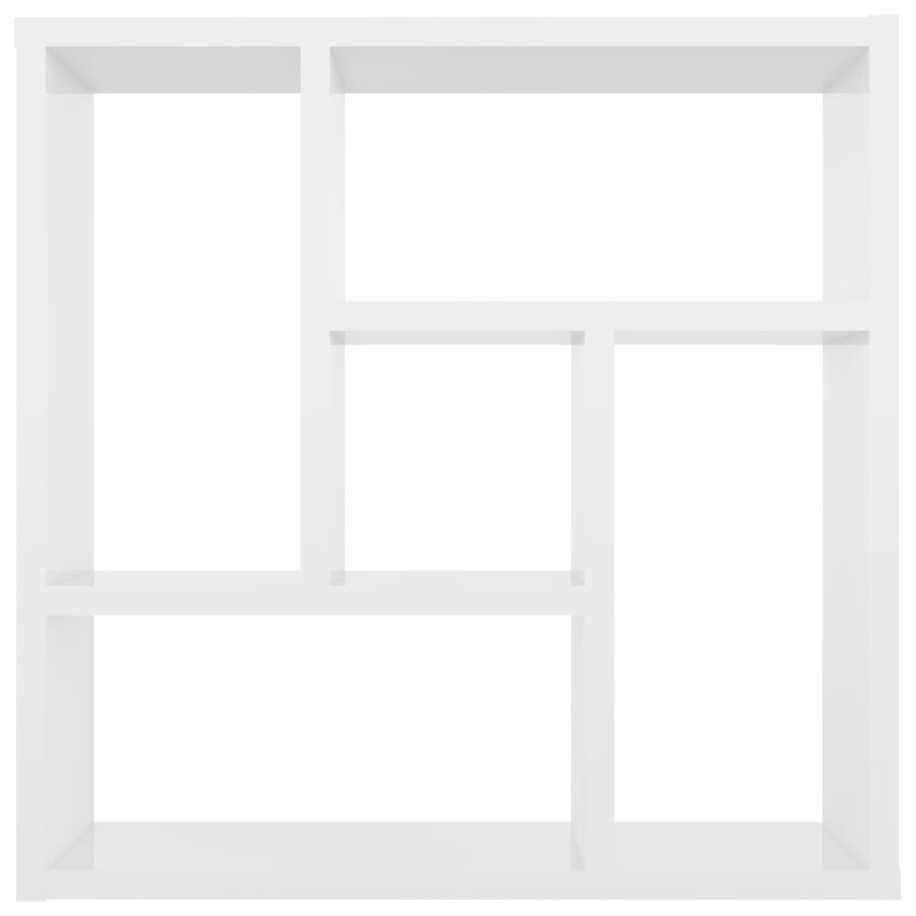 Scaffale Parete Bianco Lucido 45,1x16x45,1 cm Legno Multistrato
