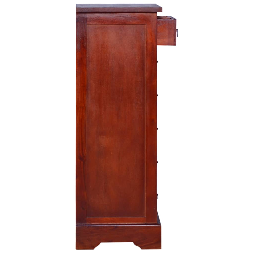 Cassettiera Marrone Classico 45x35x100 cm in Massello di Mogano