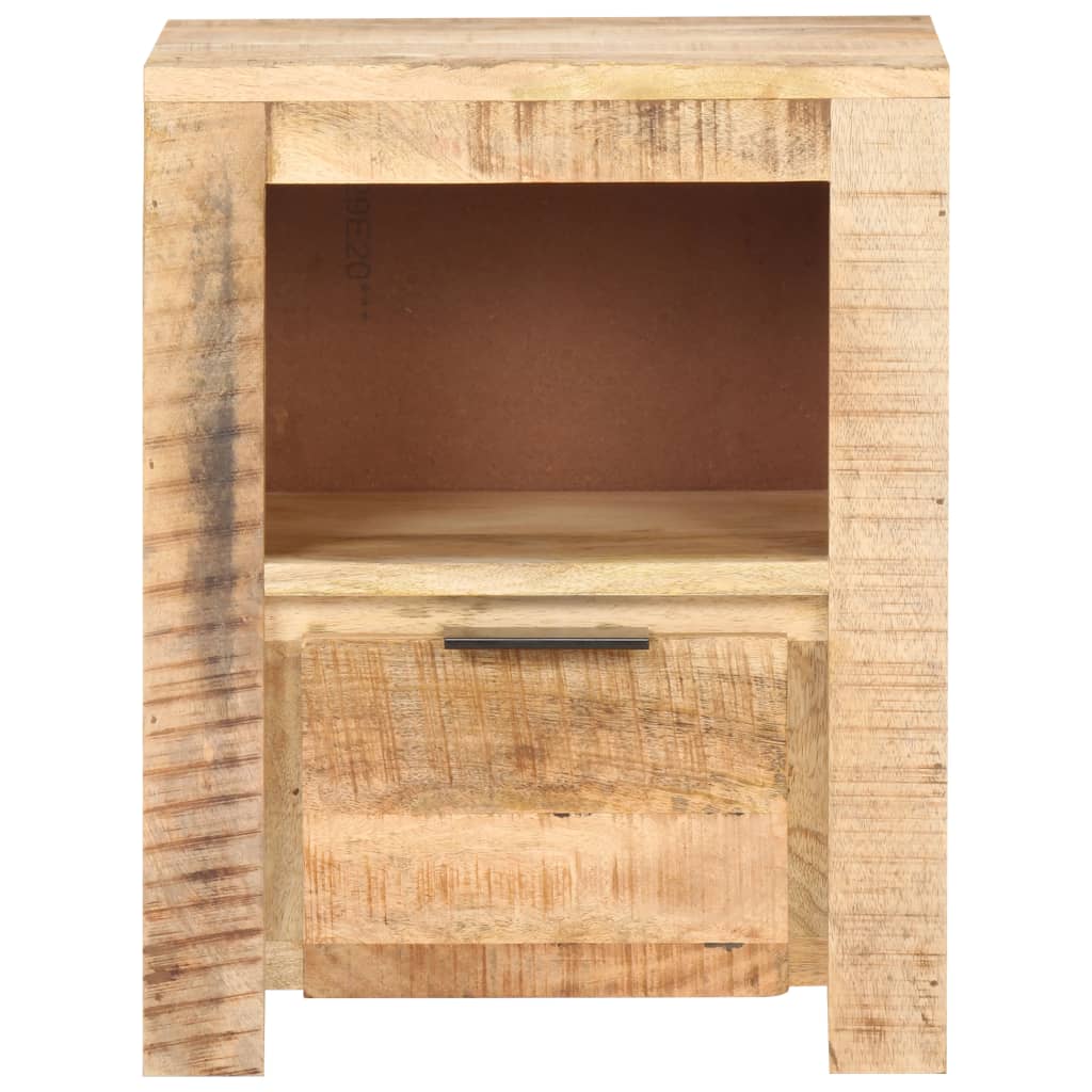 Comodino 40x30x50 cm in Legno Massello di Mango Grezzo