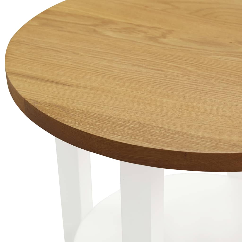 Tavolino per Lampada 40x50 cm in Legno Massello di Rovere