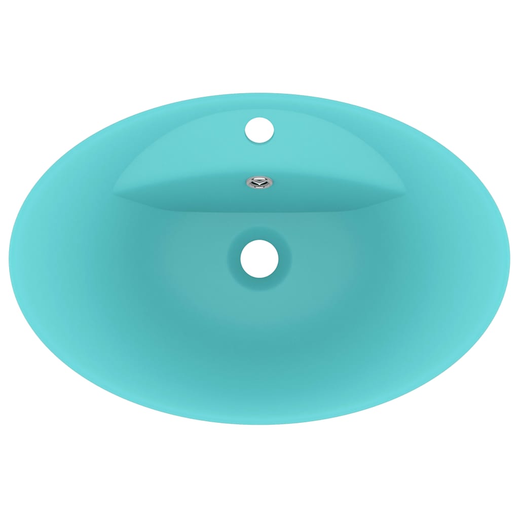 Lavabo con Troppopieno Ovale Turchese Opaco 58,5x39 cm Ceramica