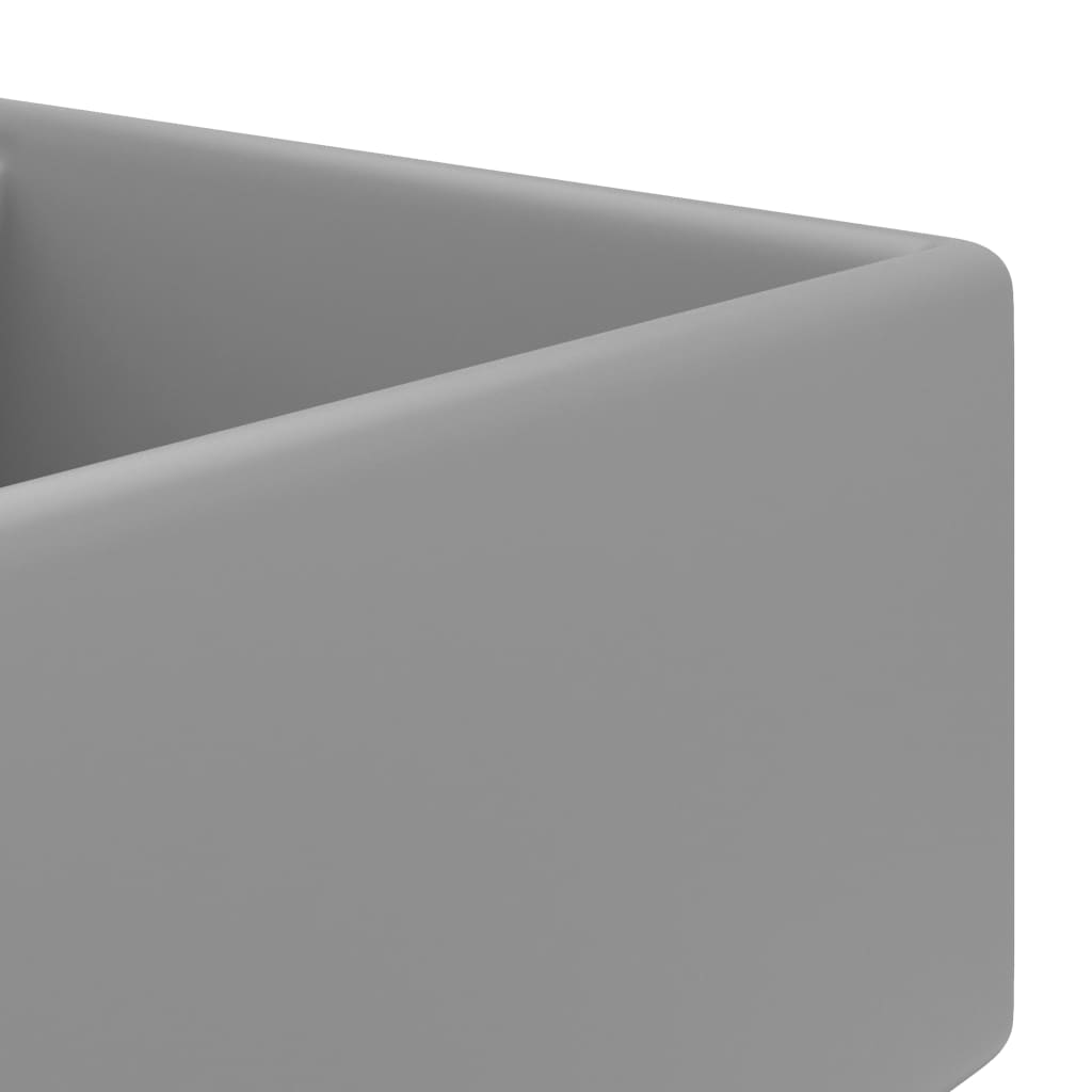 Lavabo con Troppopieno Cubico Grigio Opaco 41x41 cm in Ceramica
