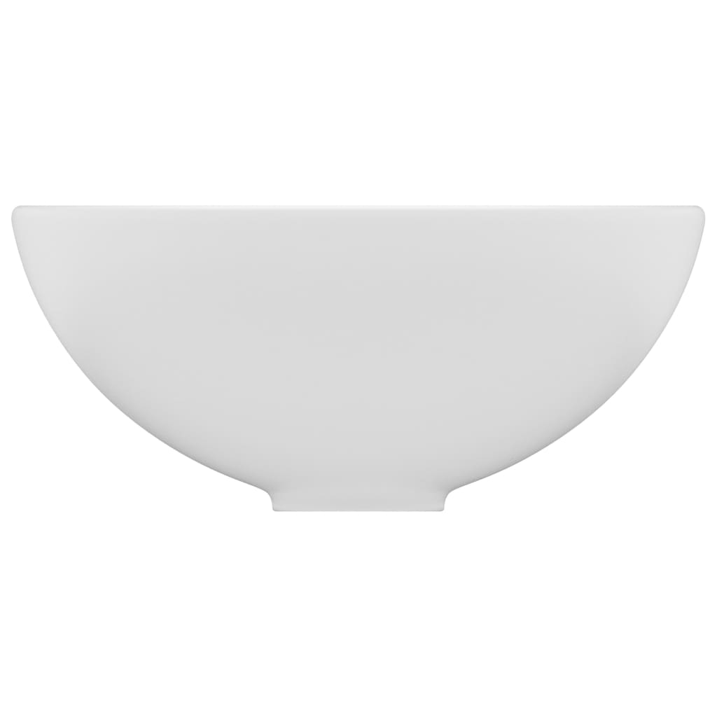 Lavandino Lusso Rotondo Bianco Opaco 32,5x14 cm in Ceramica