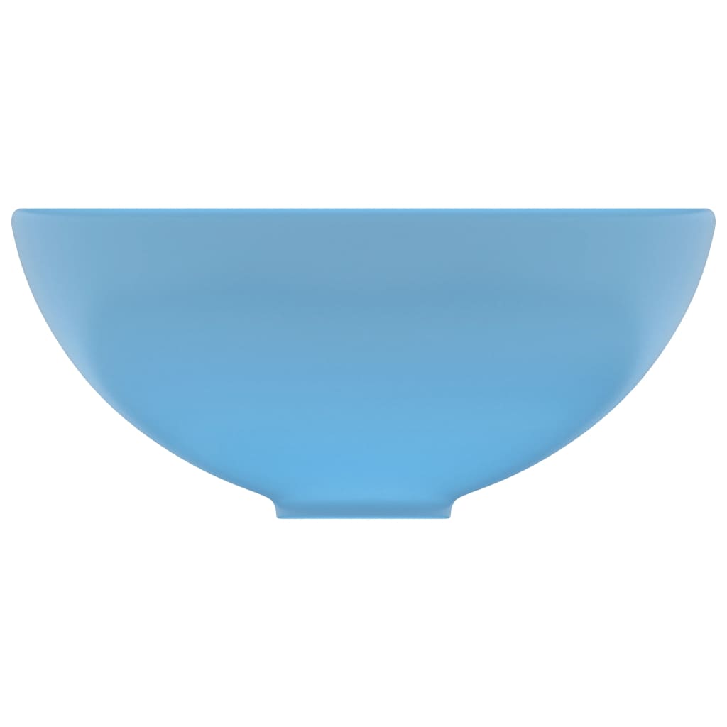 Lavandino Lusso Rotondo Azzurro Opaco 32,5x14 cm in Ceramica