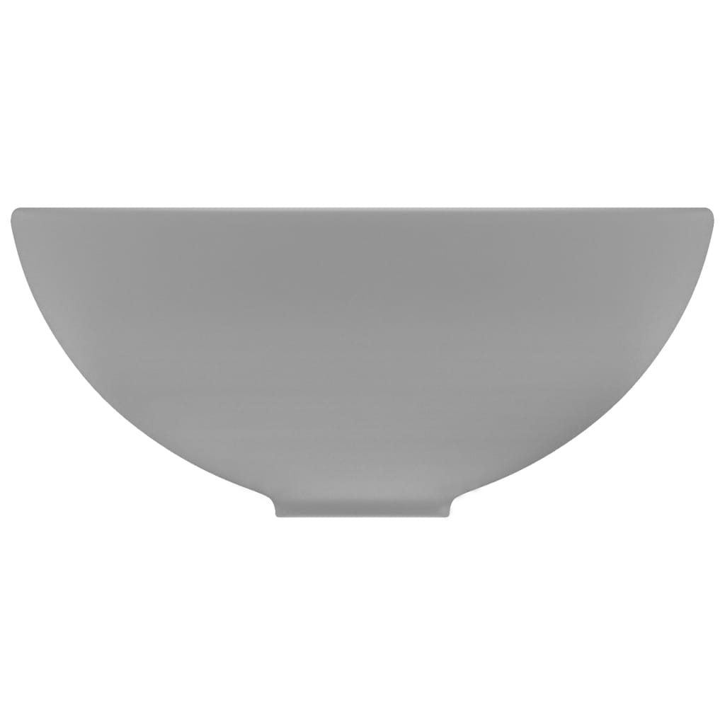 Lavandino Lusso Rotondo Grigio Chiaro Opaco 32,5x14 cm Ceramica