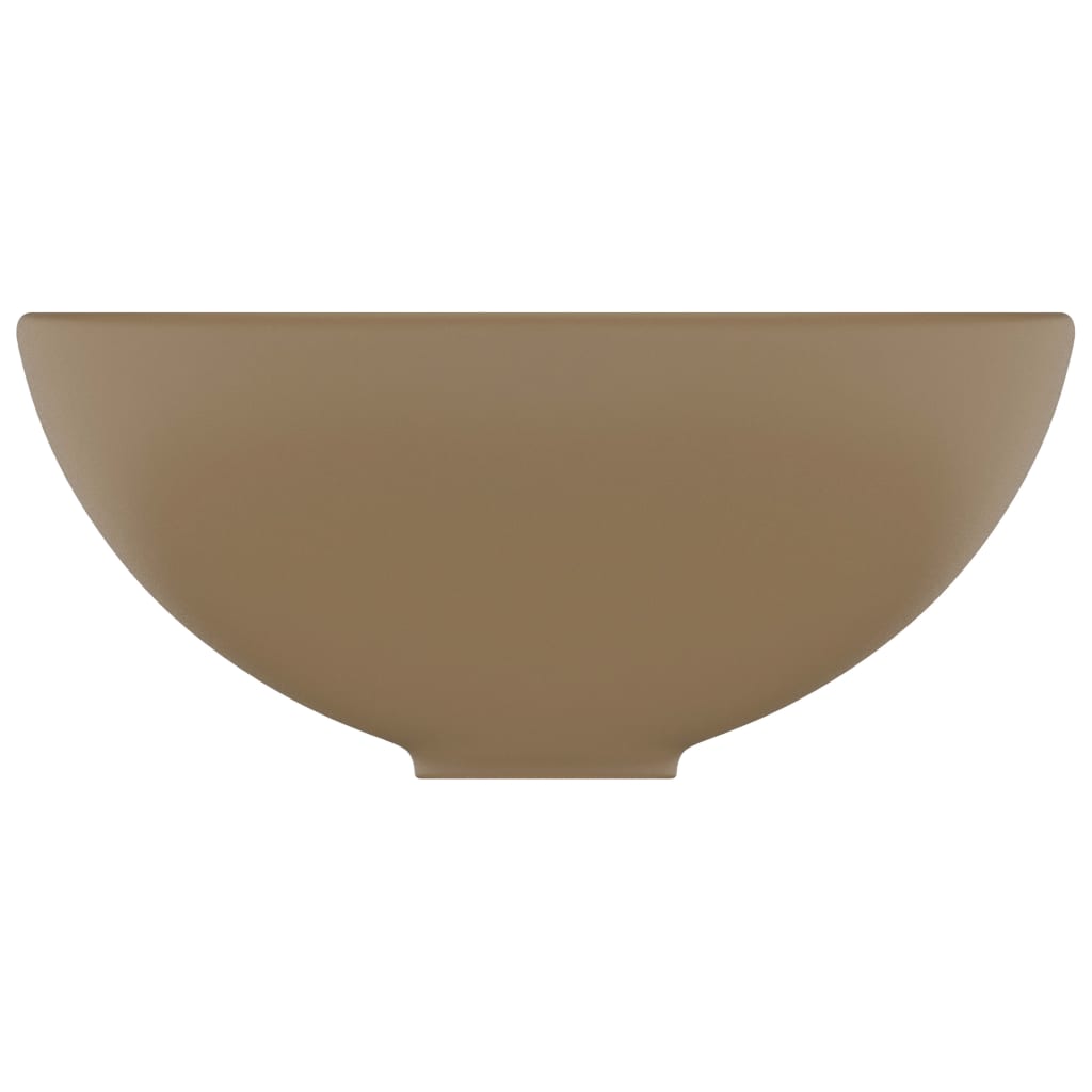 Lavandino Lusso Rotondo Crema Opaco 32,5x14 cm in Ceramica