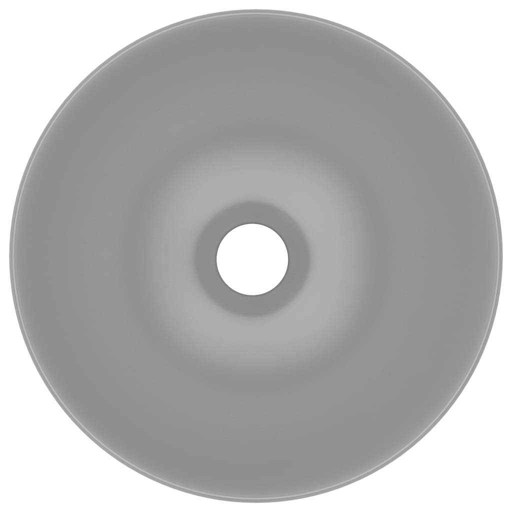 Lavandino da Bagno in Ceramica Grigio Chiaro Rotondo