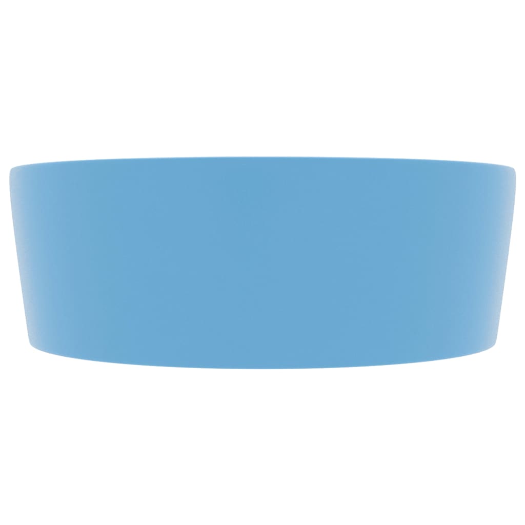 Lavandino con Troppopieno Azzurro Opaco 36x13 cm in Ceramica