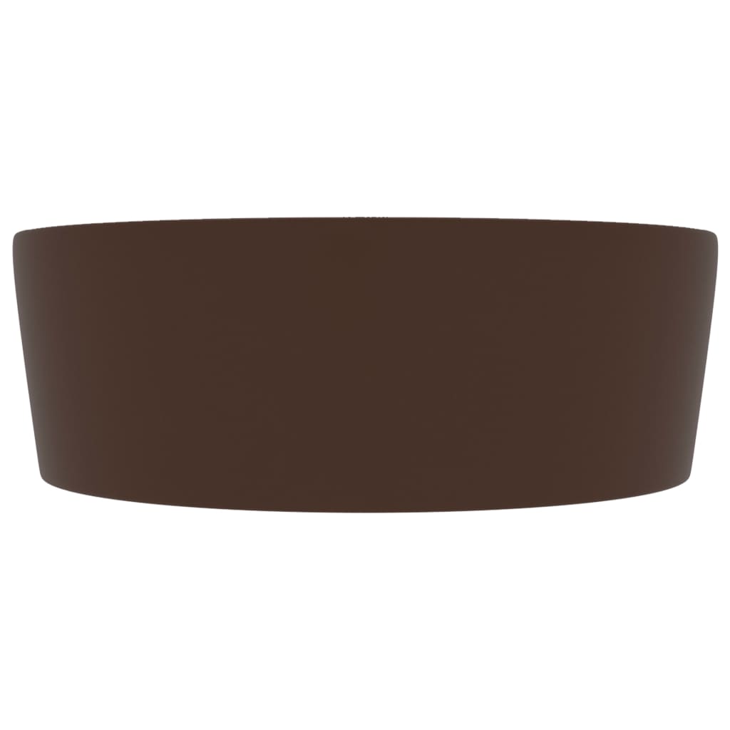 Lavandino con Troppopieno Marrone Scuro Opaco 36x13 cm Ceramica