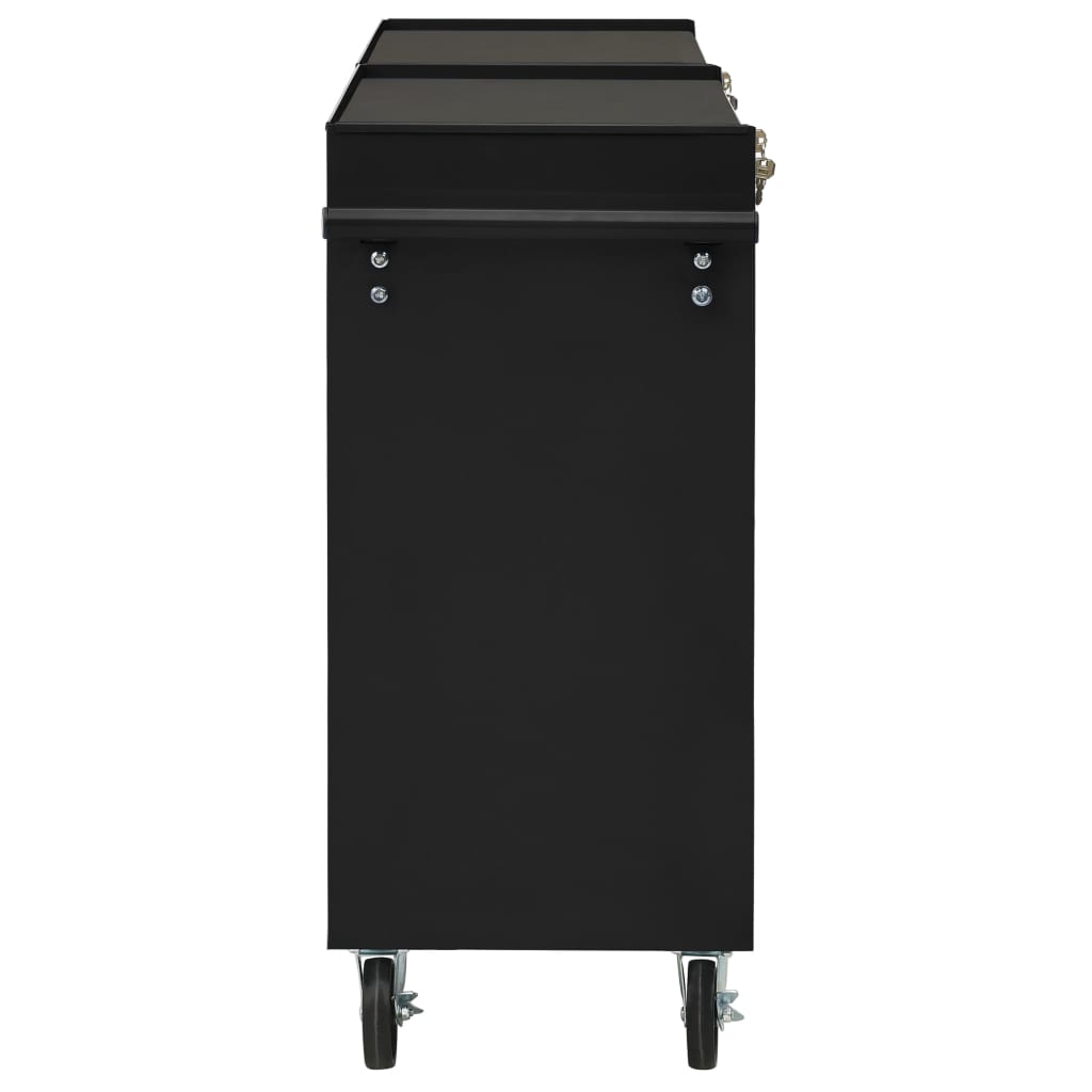 Carrello Porta Attrezzi con 5 Cassetti Nero 69x33x77 cm Acciaio