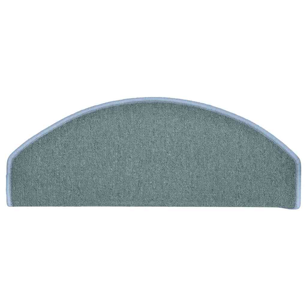 Tappetini per scale 15 pz 65x24x4 cm Blu mare Semicircolari Grandi