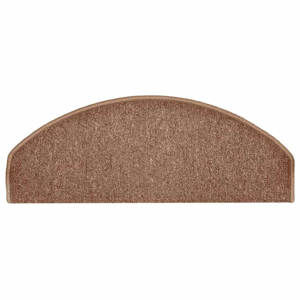 Tappetini per scale 15 pz 65x24x4 cm Marrone Semicircolari Grandi