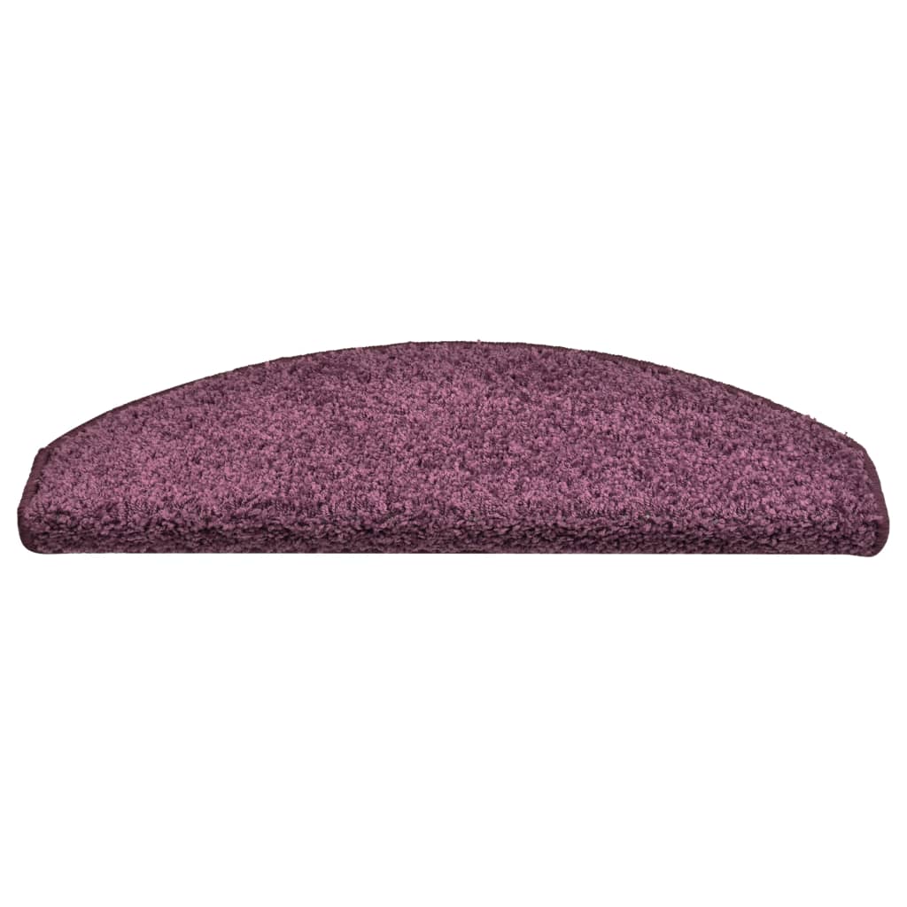 Tappetini per scale 15 pz 65x21x4 cm Viola scuro Semicircolari Grandi