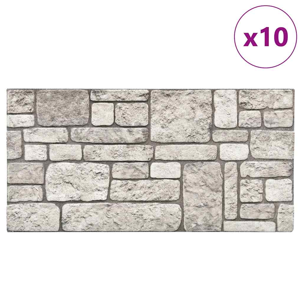 Pannelli Murali 3D con Design a Mattoni Grigio 10 pz EPS