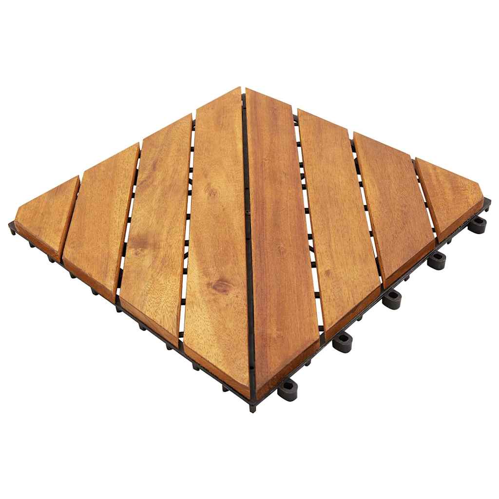 Piastrelle Esterni 10 pz 30x30 cm in Legno Massello di Acacia