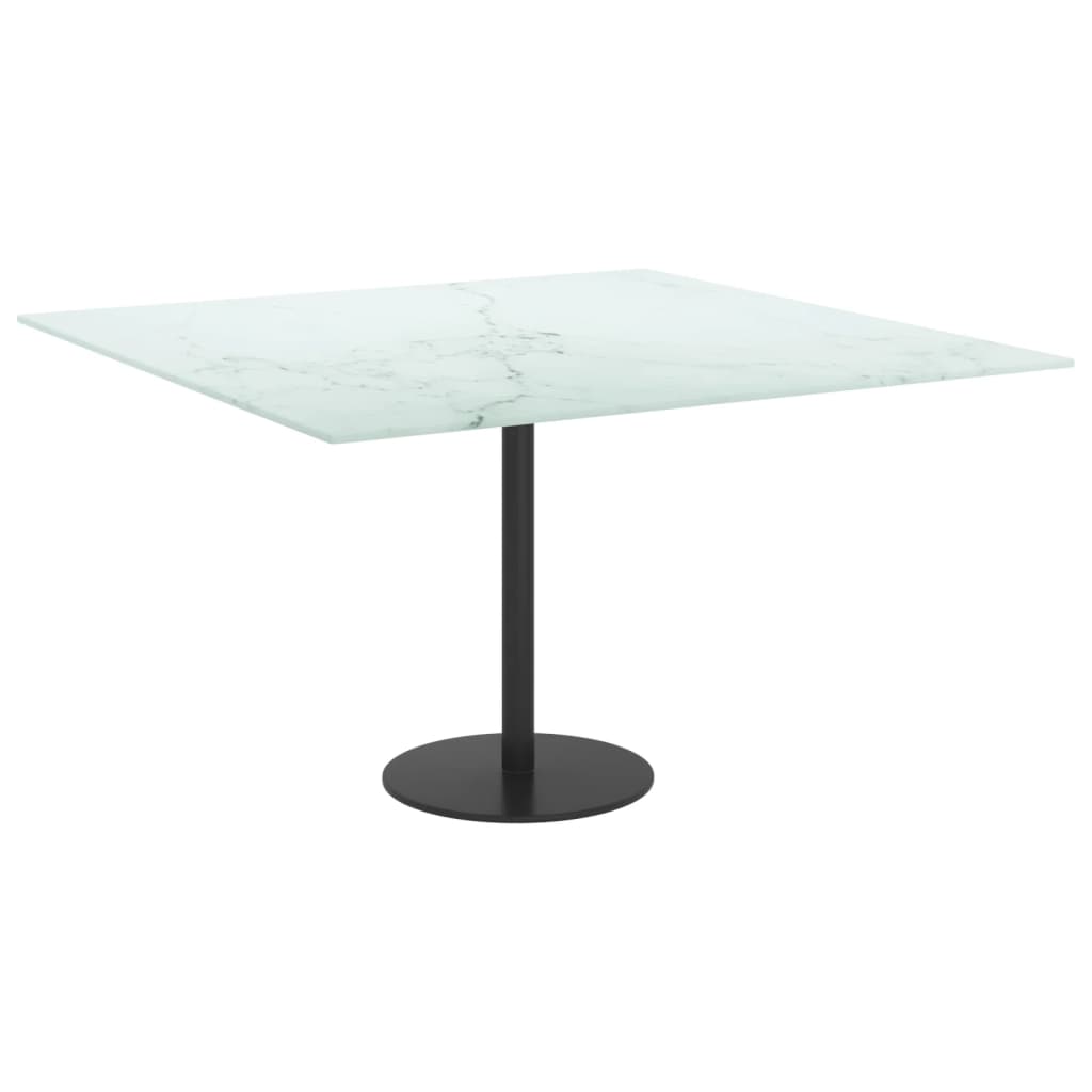 Piano Tavolo Bianco 70x70 cm 6 mm Vetro Temperato Design Marmo