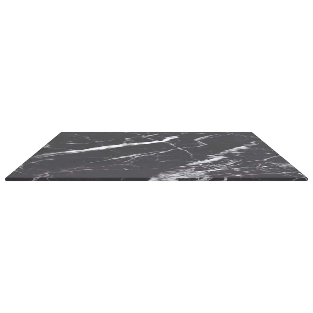 Piano Tavolo Nero 100x62 cm 8mm Vetro Temperato Design Marmo