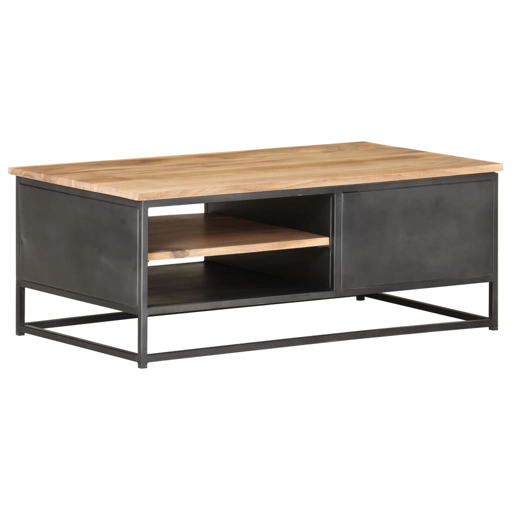 Tavolino da Salotto 90x50x35 cm in Massello di Acacia